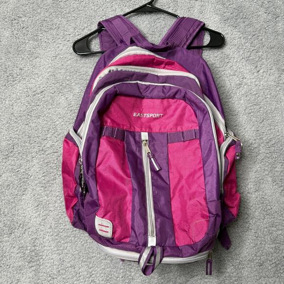 Eastsport Backpack School Laptop Bag Purple & Pink - Picture 1 of 12